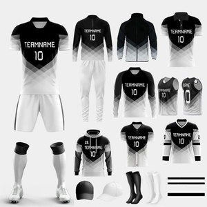 Conjunto de Uniforme de Fútbol Sublimado Blanco y Morado Unisex, Ropa Deportiva Transpirable de Poliéster, Uniformes para Equipos de Adultos - Product Image 2