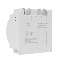 Minuteur numérique SINOTIMER CN101S 12VDC 16A, relais temporisé programmable 7 jours avec intervalle de 1 seconde pour système solaire et camping-car