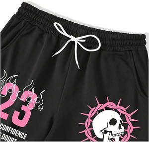 Ensemble de survêtement Y2K pour hommes, rose, avec imprimé flamme, sweat à capuche et pantalon évasé, streetwear, impression en relief, logo personnalisé - Product Image 4