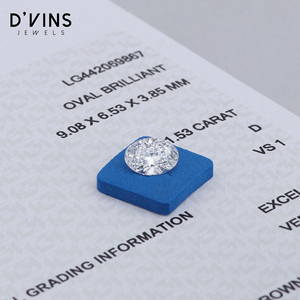 D'vins Jewels ห้องปฏิบัติการเต็มไปด้วย1.5กะรัตความชัดเจน VVS2เพชรทรงวงรีเจียระไน - Product Image 4