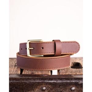 Ceinture formelle pour homme en cuir de vachette véritable, faite à la main, avec boucle en acier, impression par transfert thermique, imperméable et écologique - Product Image 6