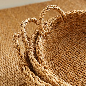 Set of 3 Natural Round Seagrass <b>Baskets</b> Handmade <b>Storage</b> <b>Basket</b> Wholesale eco-friendly Made in Vietnam - Product Image 6