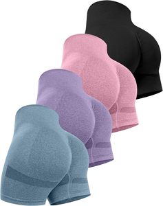 High Waist Solid Colour Sport Shorts Quick Dry Breathable Knitted Polyester Short Shorts - Product Image 5