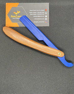 Premium Quality Wooden Straight Edge Razor for Men Single <b>Blade</b> Stainless Steel Manual Face/<b>Barber</b> Shaving Customized Color Logo - Product Image 6