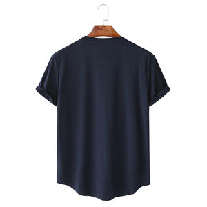 T-shirt décontracté pour homme 100% coton, coupe ample, manches courtes, avec poche poitrine, personnalisable, multicolore, vente en gros - Product Image 2