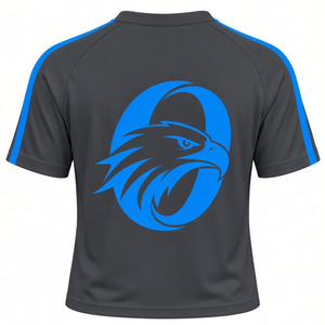 Maillot de sport imprimé gris-bleu à manches courtes pour équipe, tenue de performance pour entraînement et match, 100 % coton - Product Image 2
