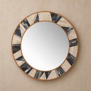 Wholesale ANAM OVERSEAS Bone Inlay Hexagon Modern Handmade Decorative Wall <b>Mirror</b> for Living Room - Product Image 3