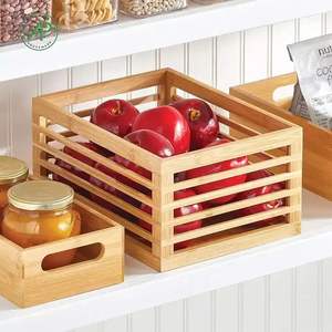 Ensemble de paniers à fruits en bois durables et écologiques |   Design moderne |   Fait main |   Cadeau de déménagement pour le Ramadan |   Qualité supérieure - Product Image 2