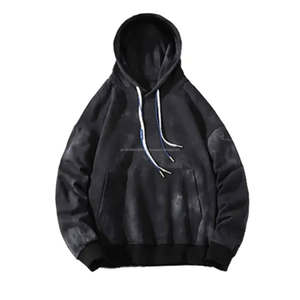 Pull à capuche unisexe surdimensionné avec cordons bicolores et motifs éclaboussures colorés. - Product Image 4