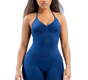 Custom LOGO High Quality Organic Cotton Knitted Hip Hop Slim Fit Women's Crop Tank <b>Top</b> <b>Rhinestone</b> Embellishments Eco-Friendly - Product Image 1