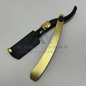 Luxury Gold Black Barber Straight <b>Razor</b> Folding Stainless Steel Swing Lock Shaving Knife <b>Single</b> <b>Blade</b> Mens Wet Shaving <b>Razor</b> - Product Image 3