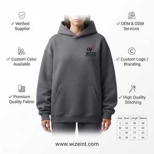Sudadera con Capucha Extra Grande para Mujer, Personalizada con Bordado, 100% Algodón, Transpirable, Estilo Hip Hop, con Logotipo Personalizado en la Parte Delantera - Product Image 6