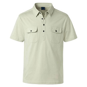 เสื้อโปโลแขนสั้นผู้ชาย ผ้าฝ้าย เสื้อยืดกอล์ฟ เสื้อทำงาน มีกระเป๋า 2 ช่อง สวมใส่สบาย น้ำหนักเบา ระบายอากาศได้ดี คลาสสิก - Product Image 1