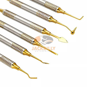 Juego de Instrumentos Dentales Restauradores de 6 Piezas, de Acero Inoxidable con Recubrimiento Dorado Premium, Antiadherentes, con Mango Ergonómico, CE - Product Image 4