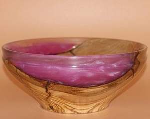 Ensaladera de Lujo Hecha a Mano con Resina Epoxi y Madera de Acacia, Estructura de Madera Sólida con Diseño de Incrustaciones de Resina para Decoración del Hogar y Exhibición en la Comedor - Product Image 2