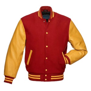 Chaqueta Varsity de Mujer con Mangas de Cuero Sintético Verde, Cuello Alto y Botones, Diseño Color Block - Product Image 4