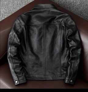 Veste en cuir de mouton matelassée véritable, finition délavée, style motard, avec garniture en fourrure, service OEM, écologique et imperméable - Product Image 4