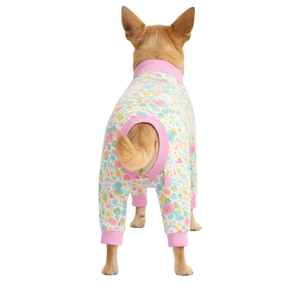 Dog <b>Pajamas</b> <b>Onesie</b> Meadows Floral Print Soft Stretch Pet Sleepwear Cozy Breathable All Season Nightwear For Small Medium Dogs - Product Image 2