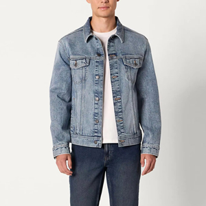 Chaqueta de Mezclilla para Hombre de Alta Calidad con Logotipo Personalizado a Precio de Fábrica, Chaqueta de Mezclilla Transpirable de Marca Privada, Material Resistente - Product Image 3