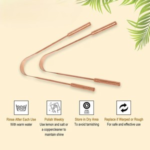 Nettoyeur de langue ayurvédique en cuivre – Outil de bien-être buccal réutilisable pour l'hygiène quotidienne - Product Image 3