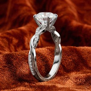 Women's Silver Prong Set Round Cut Moissanite Solitaire Engagement Wedding <b>Ring</b> Luxury Bridal Jewelry Gift From Gujarat - Product Image 3