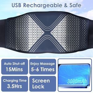 Massaggiatore Lombare Senza Fili con Cuscinetto Riscaldante e Vibrazione a Compressione d'Aria, Cintura Massaggiante per Alleviare il Dolore a Pancia, Vita e Spalle - Product Image 6