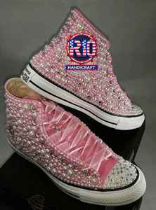 Zapatillas de lona de caña alta con diamantes de imitación para mujer, zapatillas brillantes con cristales, suela de goma, calzado con cordones y lentejuelas, zapatos planos con brillo para caminar para mujer - Product Image 4