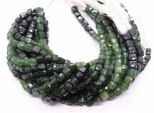 AAA Natural Serpentine Faceted Cube Beads 5-6 MM Serpentine Box Shape Beads 9 Inch 3D Cube <b>Gemstone</b> Beads For Jewelry Making - Product Image 4