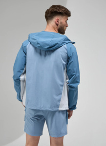 Chaqueta Cortavientos con Capucha para Hombre, Color Sólido, Cierre de Cremallera, Estilo Deportivo Casual para Exteriores, Material de Poliéster para Primavera - Product Image 4