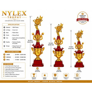 Trofeo Deportivo NYLEX Más Vendido con Grabado 3D, Diseño Personalizable y Construcción de Plástico Resistente para Eventos, Venta en Línea - Product Image 1