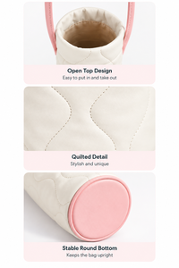 Sac isotherme en cuir PU matelassé pour bouteille d'eau, étanche, bandoulière, pour les voyages en extérieur - Product Image 3