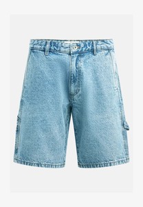 CONX Streetwear Custom Patches Logo Men Canvas Denim Shorts <b>Mid</b> Hot Embossed Design Printed Chain Stones Solid Casual Breathable - Product Image 3