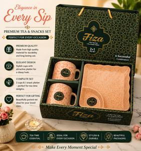 Juego de Té de Lujo Chai Chowk 4+1, Tazas de Melamina con Diseño de Hoja Negra, Bandeja para Servir, Fácil de Limpiar, para el Hogar y la Cena - Product Image 5