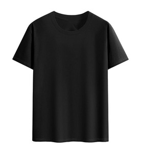 Camiseta de cuello redondo de color sólido con cuello acanalado de algodón puro de 150g, personalizada por OEM, para hombre. - Product Image 5