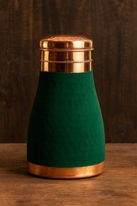 Bouteille d'eau isotherme 100 % cuivre pur, anti-fuite, avec capteur de température, bienfaits ayurvédiques, sans soudure - Product Image 4