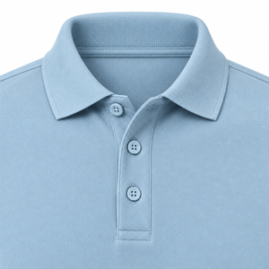 Men's Long Sleeve <b>Polo</b> <b>Shirt</b> Light <b>Blue</b> Solid Color Casual Button Down Collar Knitted Top - Product Image 3