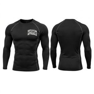 Customized Logo Size and Color <b>Men</b> <b>Compression</b> <b>Shirt</b> Long Sleeves Gym Wear <b>Compression</b> <b>Shirts</b> <b>For</b> Adults - Product Image 2
