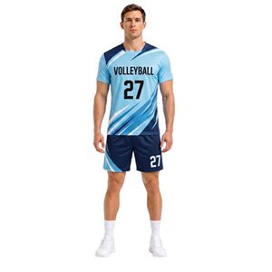 Uniforme de Voleibol Sky Blue Dynamic Edge, Ventilación de Malla Avanzada, Gestión de la Humedad, Ligero, Kits para Partidos de Equipo - Product Image 1
