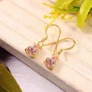 Pendientes de zafiro Padparadscha en forma de pera, plata de ley 925, joyería colgante para mujer - Product Image 3