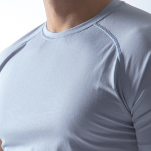 T-shirts OEM neufs personnalisés à col rond tricoté et manches courtes, vente en gros, poids lourd, vierges, pour hommes, 100 % coton, 180 grammes - Product Image 2