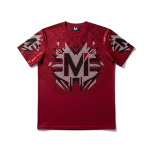T-shirt surdimensionné durable en coton biologique avec strass, tissu écologique scintillant, motif graphique, mode urbaine - Product Image 1