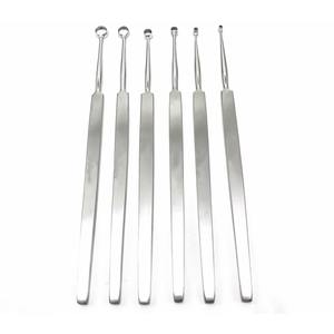 PROMOTIONS : Curettes auriculaires professionnelles en acier, manuelles, 6 mm, droites et aiguisées, pour otologie et ORL - Product Image 1