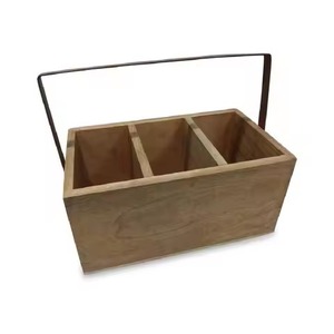 Black Iron Handle New Wooden <b>Caddy</b> For <b>Kitchen</b> Home Hotel Table Top Decorative Use Wooden Utensils Holder <b>Caddy</b> - Product Image 5