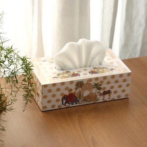 Caja de pañuelos de madera estilo rústico con estampado, estuche decorativo para guardar pañuelos faciales para el hogar, sala de estar, dormitorio, oficina, mesa - Product Image 3