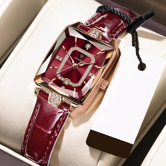 Poedagar 785 Ladies Leather Band Quartz Movement Watch Stylish Classic Women's Dress Watch in Stock Daily Use Women Watch