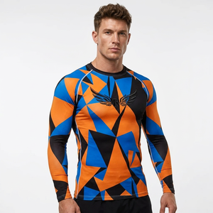 T-shirts Rash Guard MMA à manches longues personnalisables, respirants et écologiques pour hommes, Kimono Jiu Jitsu, Shorts Muay Thai, BJJ (Lot de 4 pièces) - Product Image 6