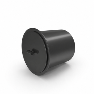 Ce seau à glace noir brillant est doté d'un rebord évasé, d'un couvercle hermétique assorti et d'une élégante poignée en T pour les bars et les fêtes modernes. - Product Image 4