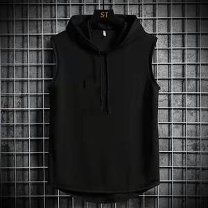 Men's Workout Hooded Tank <b>Tops</b> Bodybuilding Muscle Sleeveless T Shirt Men Quick Dry Gym Hoodie Shirt - Product Image 6