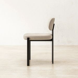 Chaise de salle à manger rembourrée, chaise d'appoint moderne avec structure en métal et assise confortable pour la maison, les restaurants et les hôtels - Product Image 3