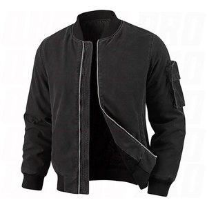 Blouson Bomber Vintage Lavé pour Homme, Veste de Pilote Décontractée Zippée, Coupe-Vent Léger pour Usage Quotidien, Marquage OEM - Product Image 1